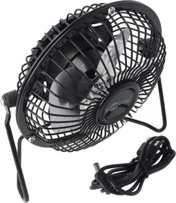 USB ventilator 4 inch voor op het bureau met AAN / UIT schakelaar, zwart