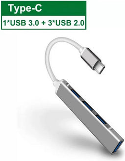 USB3.0 Hub - 4-poorts - Mini-hub- Multi Splitter - Hoge Snelheid 5Gbps voor Pc Computer USB - Multipoort type C