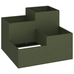 vidaXL - Tuinplantbak - 100x100x60 - cm - Olijfgroen - Staal