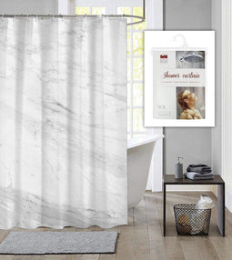 Dutch House Douchegordijn - 180x200cm - Incl. Ringen - Marmer