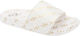 Guess I-SavanEU - Slippers - Gouden logo print - Wit - Maat 38