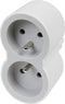 Legrand Domino contactstop 2x2P+A - Veilig met randaarde - Wit-grijs