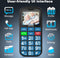 USHINING 4G mobiele telefoon - Senioren - 1,77 inch kleurendisplay - Dual sim - SOS
