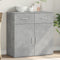 vidaXL - Dressoir - 79x38x80 - cm - bewerkt - hout - betongrijs