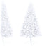 vidaXL - Kunstkerstboom - met - standaard - half - 120 - cm - PVC - wit
