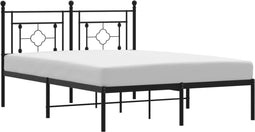 vidaXL - Bedframe - met - hoofdbord - metaal - zwart - 140x200 - cm