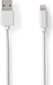 Nedis Lightning Kabel - USB 2.0 - Apple Lightning 8-Pins - USB-A Male - 480 Mbps - Vernikkeld - 1.00 m - Rond - PVC - Wit - Doos