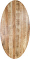 Ovaal tafelblad - 220x110x4 - Rustiek - Massief mangohout