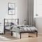 vidaXL - Bedframe - met - hoofdbord - metaal - zwart - 100x200 - cm