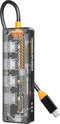 Transparante - 5 in 1 USB C HUB 3.0- Oranje - usb c naar usb a - Typ c naar USB - USB Splitter - 4*USB 3.0 - Docking Station -USB C Dock - USB C - Geschikt voor Laptop, Macbook, Windows