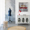 Kruk Alexandra House Living Crème Bamboe Pijnboom Spons Hout MDF 32 x 44 x 32 cm