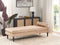 USSEL - Chaise longue - Beige - Fluweel
