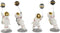 Decoratieve figuren Home ESPRIT Wit Gouden Ruimtevaarder 10,5 x 10,5 x 25 cm (4 Stuks)