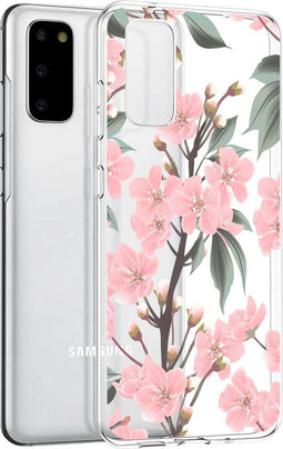 iMoshion Hoesje Geschikt voor Samsung Galaxy S20 Hoesje Siliconen - iMoshion Design hoesje - Roze / Transparant / Cherry Blossom