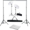 vidaXL - Fotostudioset - met - achtergrond, - lampen - en - paraplu's