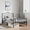 vidaXL - Bedframe - met - hoofd- - en - voeteneinde metaal - zwart - 100x190 - cm