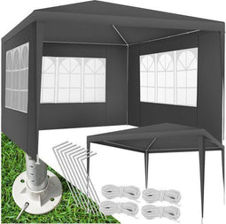 Tectake Barinas - Partytent - Opvouwbaar - Waterdicht - 300 x 300 cm - Grijs