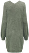 JDY JDYELANORA - Gebreide jurk - V-hals lange ballonmouwen - Maat XS
