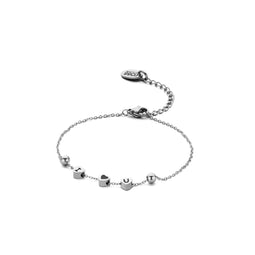 CO88 Collection 8CB 90053 - Stalen Armband met Tekst I Love U - Lengte 16 + 3 cm - Zilverkleurig