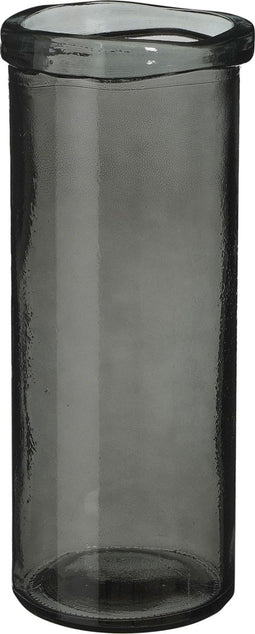 Mica Decorations Pepe - Vaas - H36 x Ø15 cm - Gerecycled Glas - Grijs