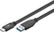 Goobay 71221 - USB-C naar USB-A kabel - USB3.0 tot 5 Gbit/s 200 cm - Zwart