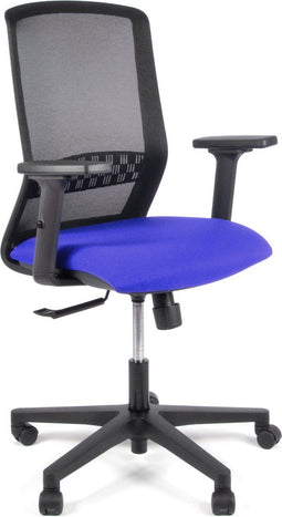Linea bureaustoel - Tekna 01 - ergonomisch EN1335 - multi verstelbaar - max. draagvermogen 110kg - zwart/blauw - LF-2011403