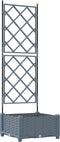 vidaXL - Tuinplanter - met - Trellis - Lichtgrijs - 40x40x125,5 - cm