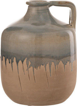 J-Line kruik Handvat - keramiek - beige/grijs - medium