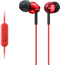 Sony MDR-EX110AP - Oordopjes - Neodymium-drivers 9 mm - Rood