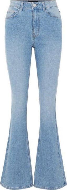 PIECES PCPEGGY - Flared fit jeans - High waist - Lichtblauw denim - Maat XL