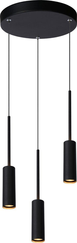 Lucide TUBULE - Hanglamp - 3x7W LED - Ø 26 cm - Zwart
