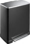 EKO E-Cube - Pedaalemmer 28+18 l - Gedempt deksel - Zwart glanzend mat RVS
