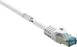 Renkforce RF-5047450 RJ45 Netwerkkabel, patchkabel CAT 6A S/FTP 2.00 m Wit Snagless, Vlambestendig 1 stuk(s)