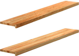 vidaXL - Vensterbanken - 2 - st - 160x25x2 - cm - massief - eikenhout - lichtbruin