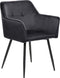 JASMIN - Eetkamerstoel set van 2 - Zwart - Fluweel