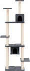 vidaXL - Kattenmeubel - met - sisal - krabpalen - 176 - cm - donkergrijs