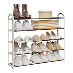 Woltu SR0024cm5 - Schoenenrek - 5 Lagen - 79x75x18,5cm - Grijs/Crème