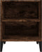 vidaXL - Nachtkastje - met - metalen - poten - 40x30x50 - cm - gerookt - eikenkleurig