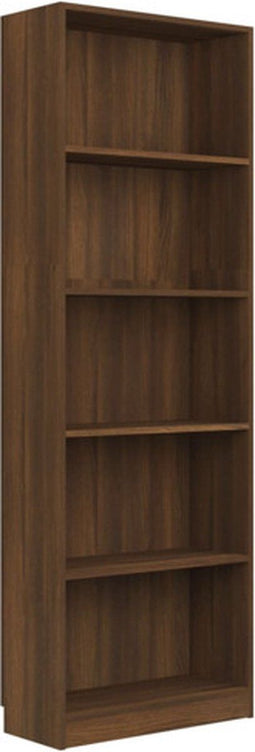 vidaXL - Boekenkast - 60x24x175 - cm - bewerkt - hout - bruin - eikenkleur