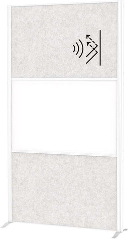 MAULconnecto scheidingswand 100 x 182 cm - akoestisch - standvoet - wit - 1 stuk - MAUL