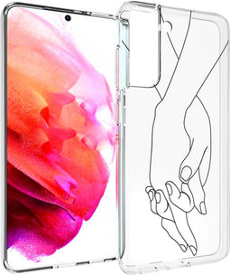 imoshion Hoesje Geschikt voor Samsung Galaxy S21 FE Hoesje Siliconen - imoshion Design hoesje - Transparant / Holding Hands