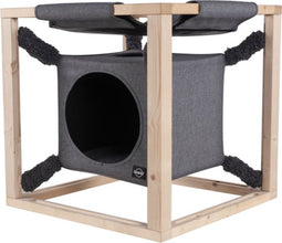 Quapas! Kattenbed met hangmat Catcube M 54x54x54 cm grijs