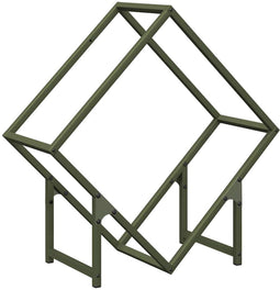 vidaXL - Brandhoutrek - 60x25x60 - cm - koudgewalst - staal - olijfgroen