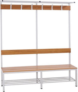 Garderobe set voor kleedkamers met bank, en hoeden/schoenenplank 189cm hoog x 160cm breed x 40cm diep Dubbelzijdig