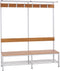 Garderobe set voor kleedkamers met bank, en hoeden/schoenenplank 189cm hoog x 160cm breed x 40cm diep Dubbelzijdig