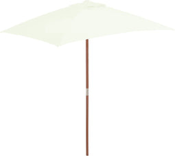 vidaXL - Parasol - met - houten - paal - 150x200 - cm - taupe