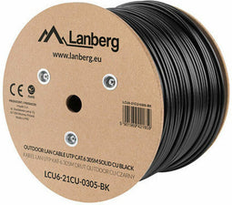 UTP Category 6 Rigid Network Cable Lanberg LCU6-21CU-0305-BK Black 305 m