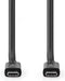 Nedis USB-Kabel - USB 4.0 Gen 3x2 - USB-C Male - USB-C Male - 240 W - 8K@60Hz - 40 Gbps - Vernikkeld - 1.00 m - Rond - PVC - Zwart - Envelop