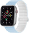 imoshion Siliconen magnetisch bandje - Geschikt voor Apple Watch 1, 2, 3, 4, 5, 6, 7, 8, 9, 10 (42 mm), SE - 38/40/41 mm - Blauw & Wit - One Size