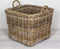 Migo Styling - Houtmand - Met wielen - vierkant - 50x50x50 cm - Riet - Rotan